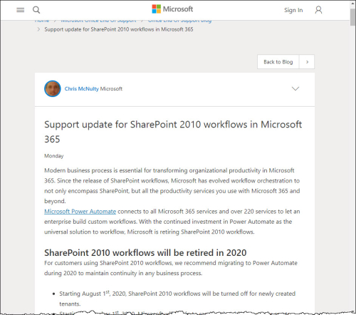 注意 Sharepoint 10 ワークフローエンジンが利用できなくなる Sharepoint Technical Notes